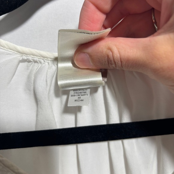 Chicos White Cottage Core Boho Chic Romantic Button Up Top Blouse Rayon 1 (8-10) - Picture 5 of 7